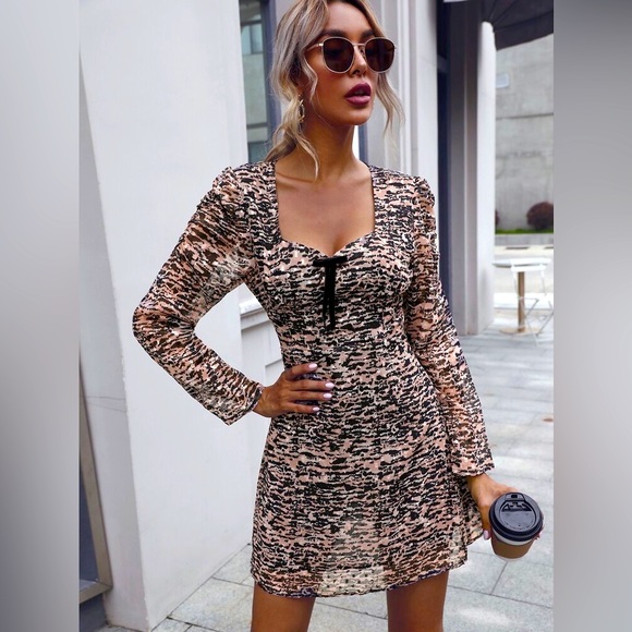 ZARA Animal Print Mini Dress - Picture 1 of 7